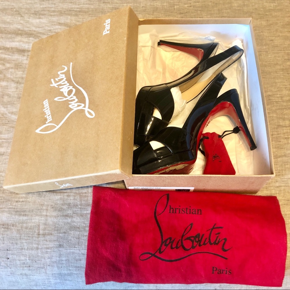 Christian Louboutin Black Soso100 Leather Platform